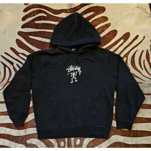 Stussy Warrior Shadow Man Black Hoodie M
